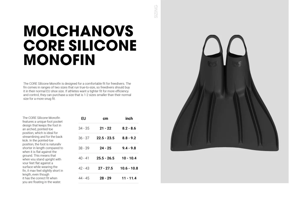 molchanovs Silicone monofin_size